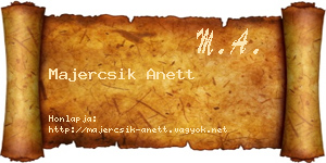 Majercsik Anett névjegykártya